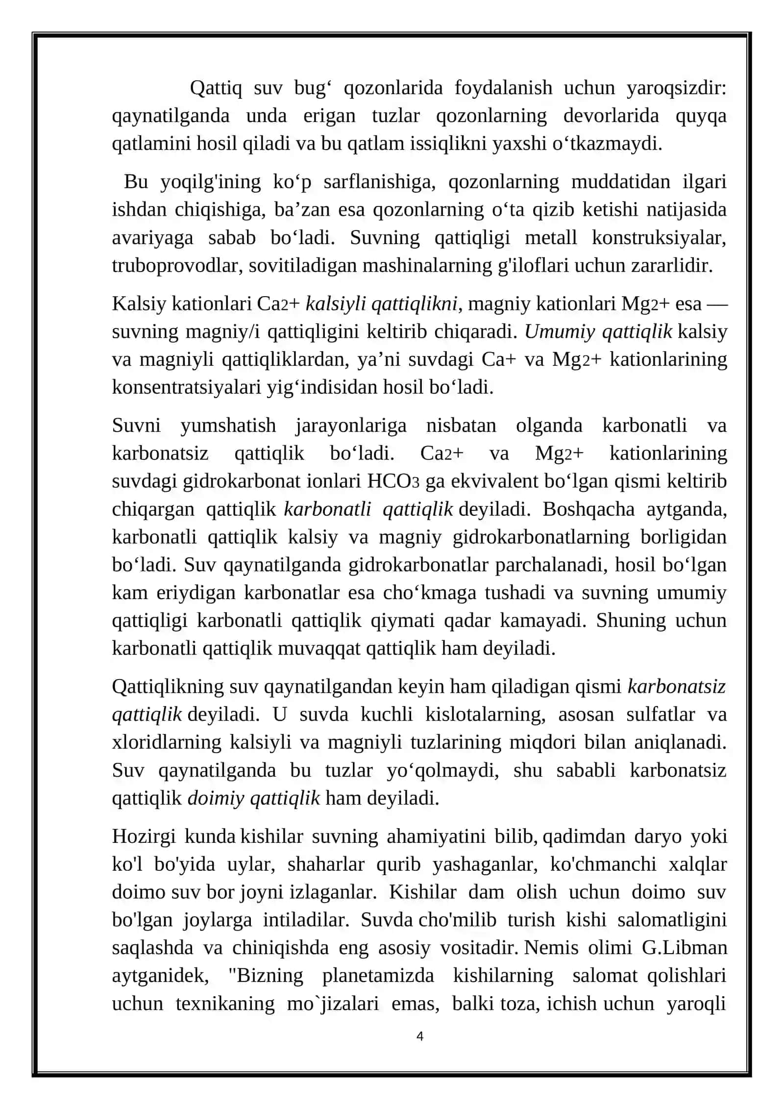 Umumiy va noorganik kimyo fanidan mustaqil ish 4