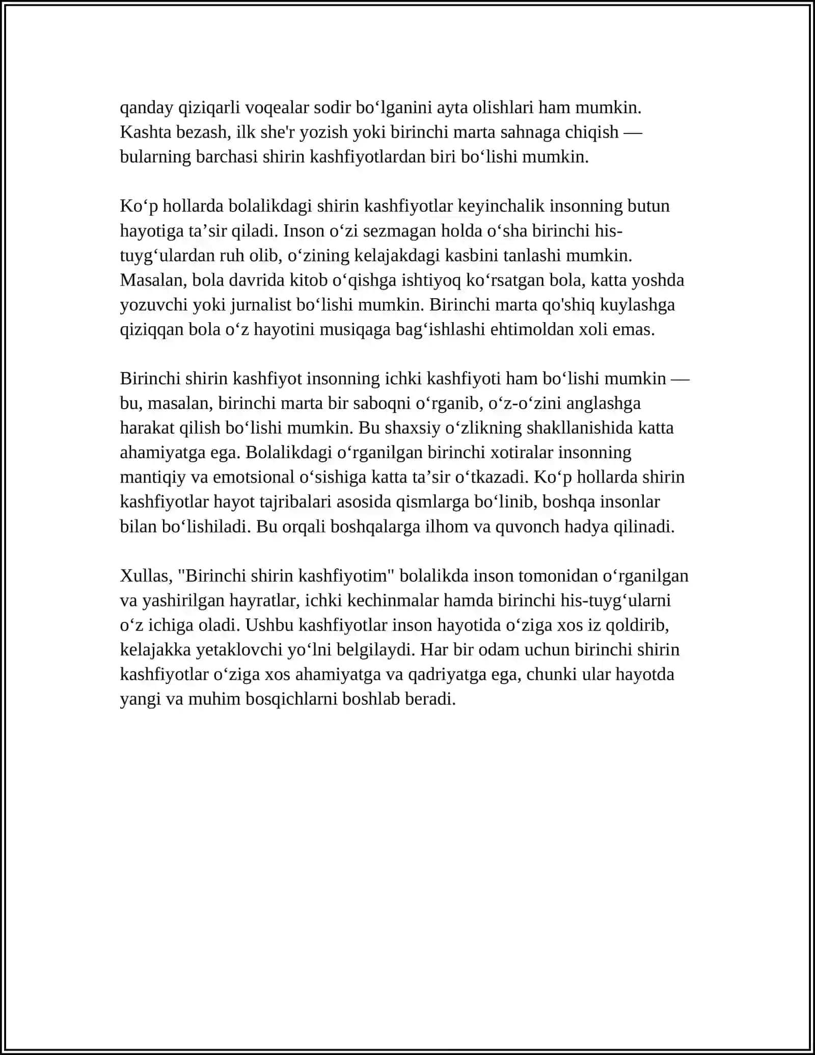 MENING SHIRIN KASHFIYOTLARIM 4