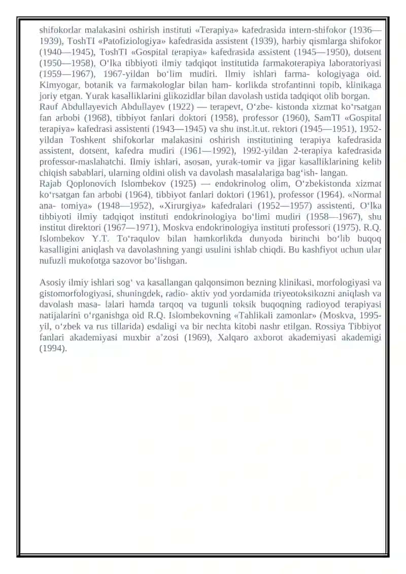 TERAPIYA FANIGA HISSA QO`SHGAN OLIMLAR 4