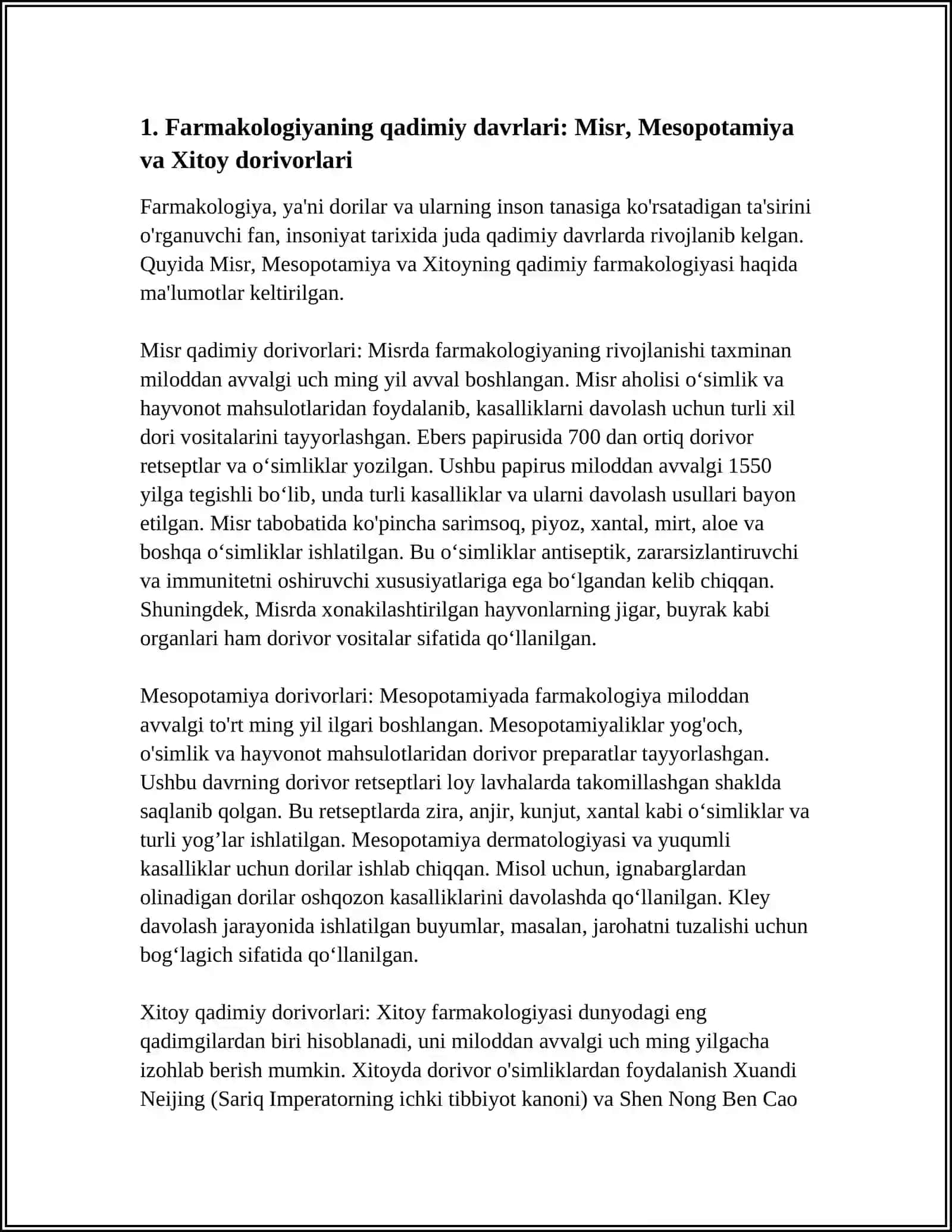 FARMAKALOGIYANI RIVOJLANISH TARIXI 4