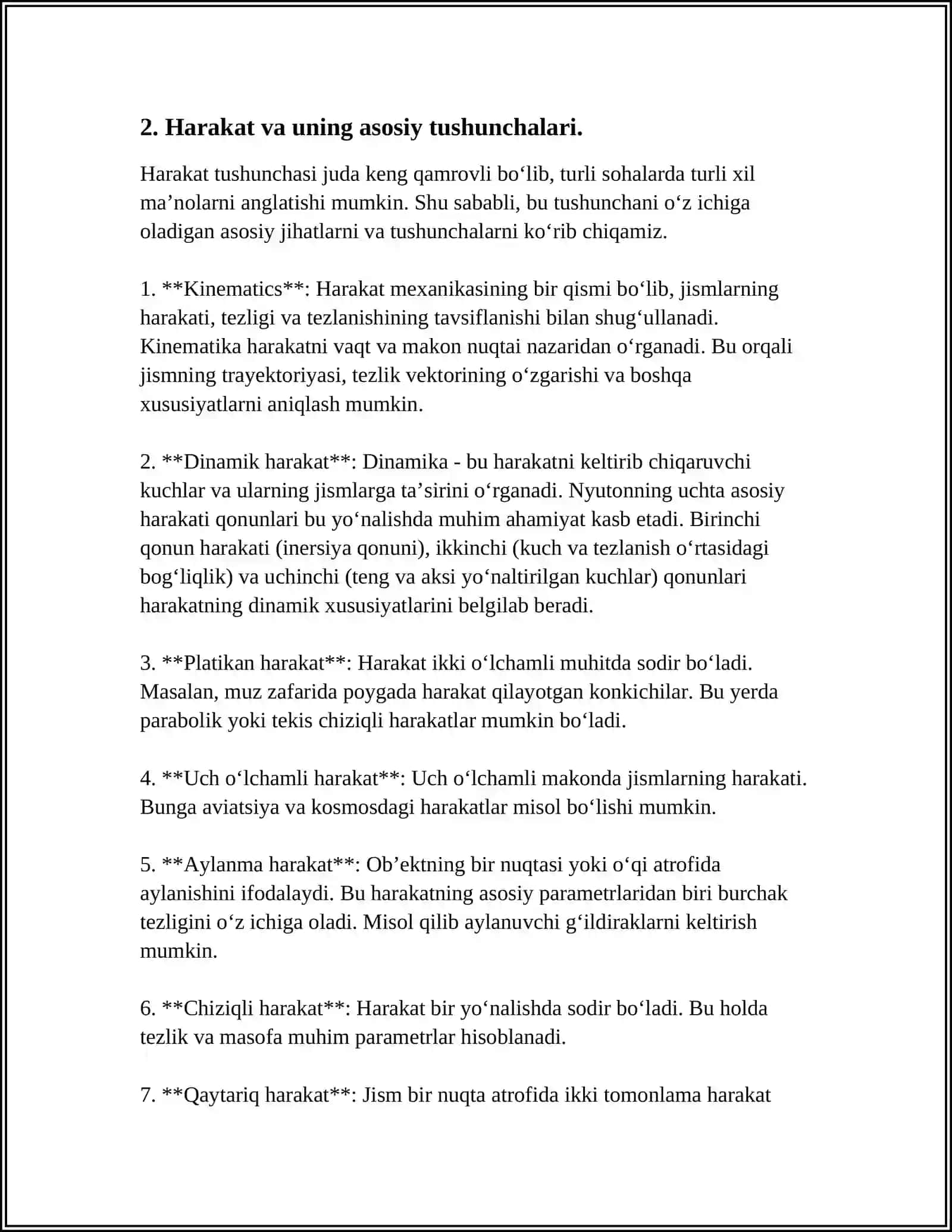 Gorizontga qiya otilgan jism harakati formulalarini hamasi keltirib chiqarishi bilan Referat 4