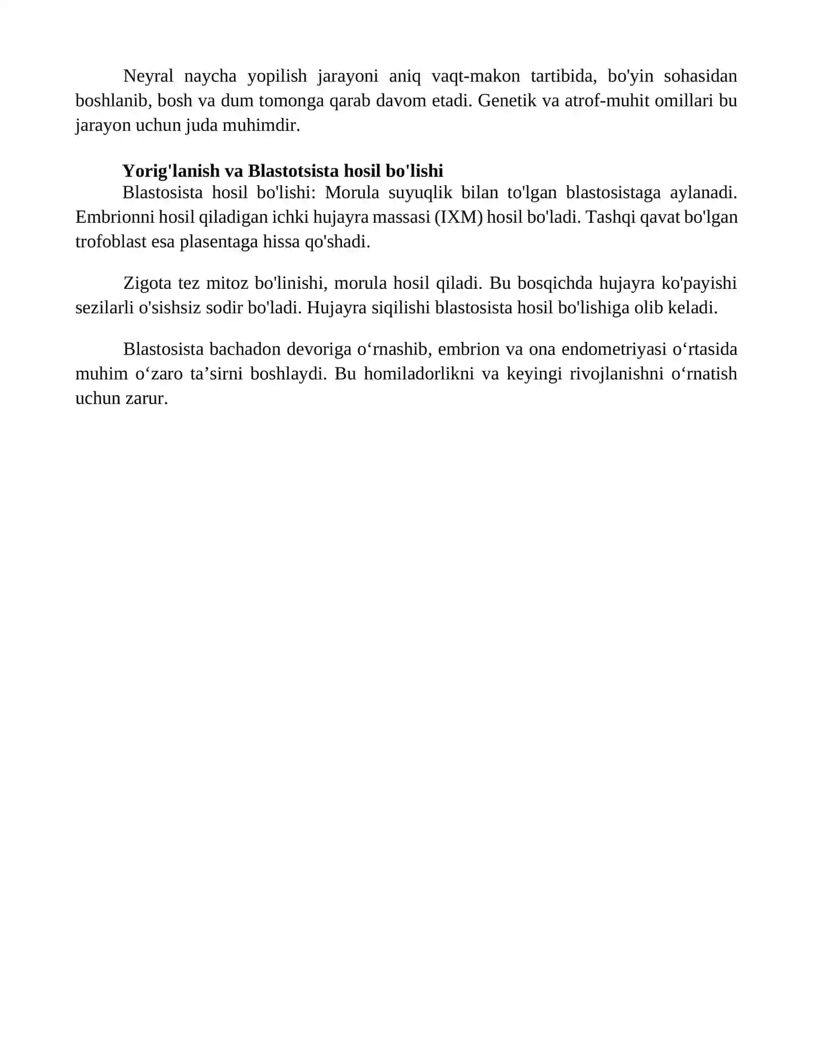 Gestalogiyadan Odam Embriogenezining qaltis davrlari 4