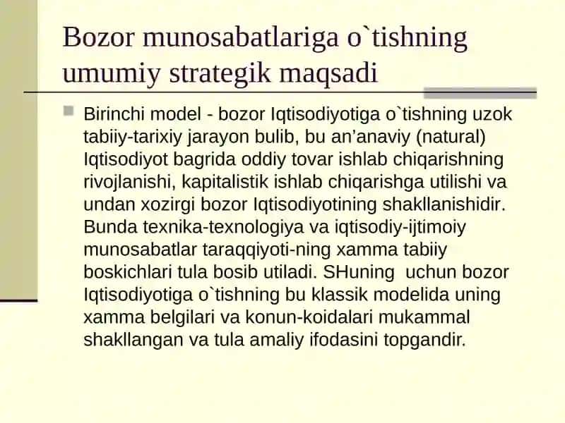 Bozor munosabatlariga o'tishda agrar islohlar va ularning yo'nalishlari 4