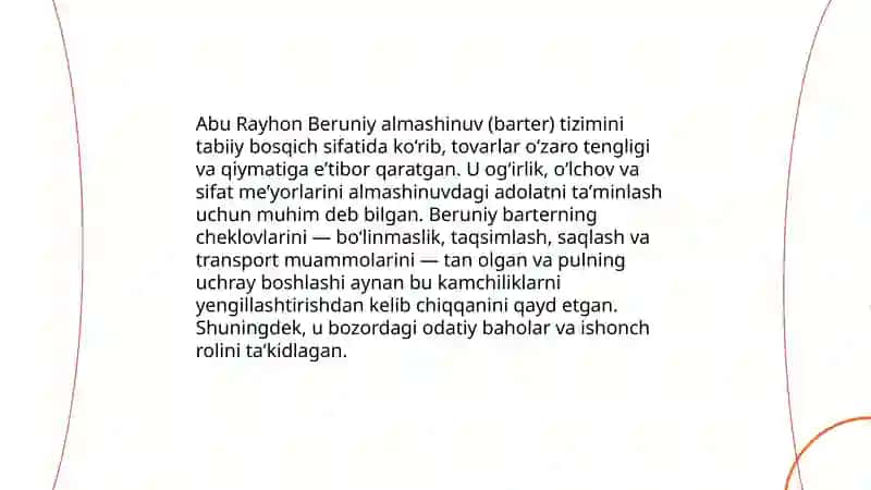 Abu Rayhon Beruniyning narx va bozordagi qiymat haqidagi fikrlari 4