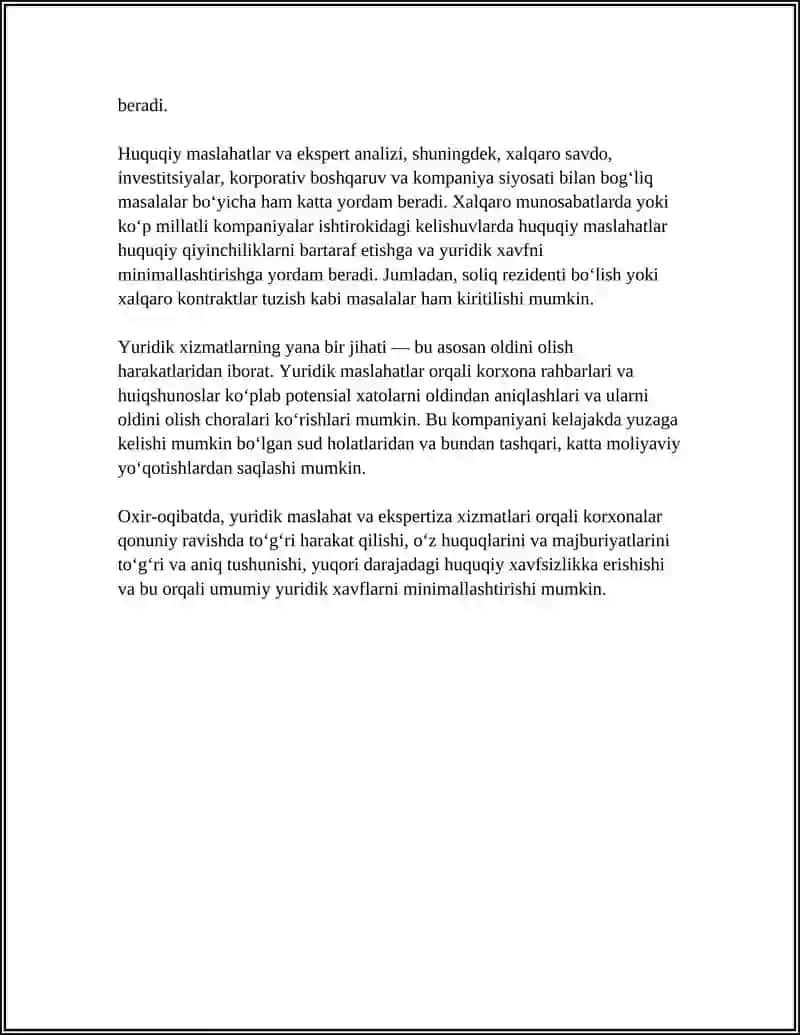 Huquqiy Maslahat va Yuridik Ekspertiza 4