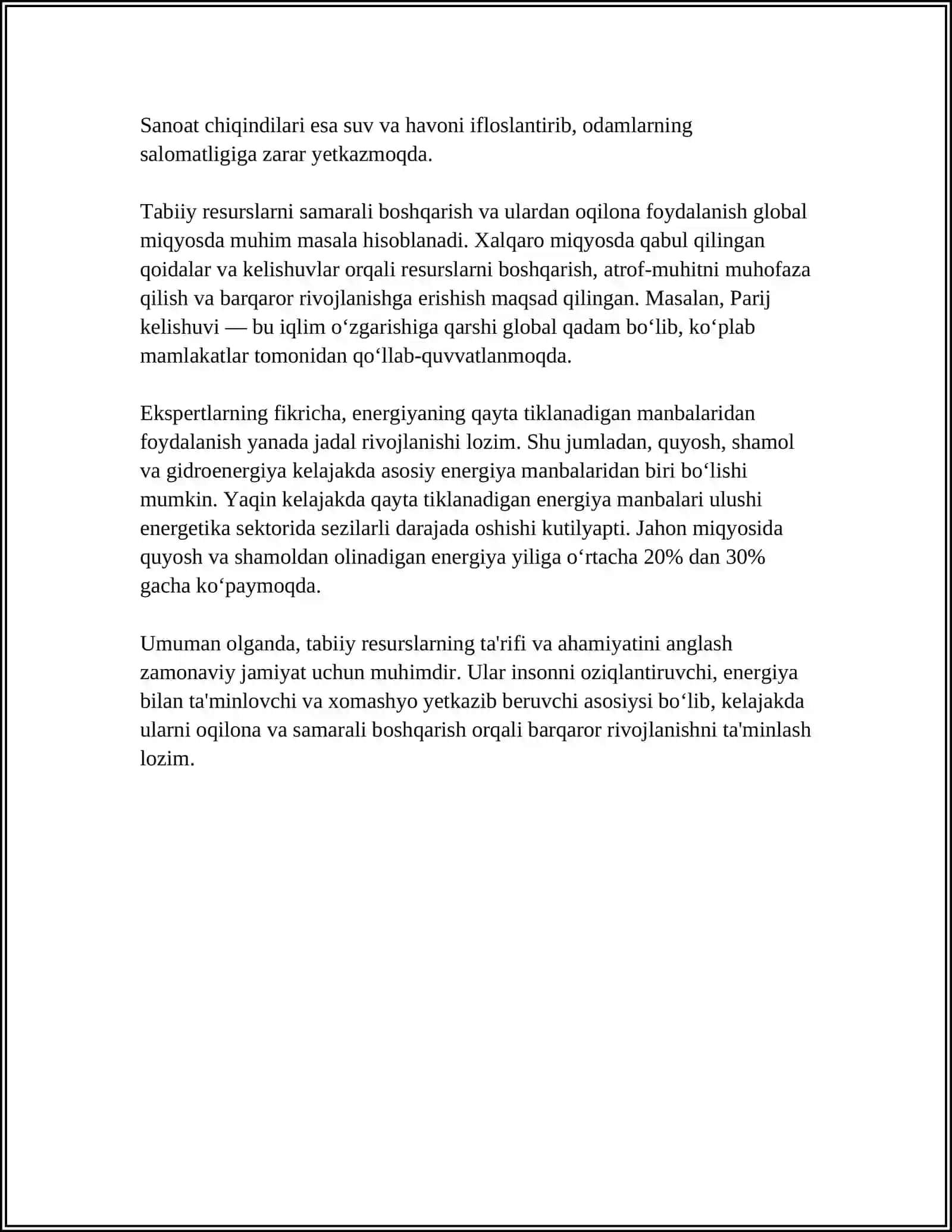 TABIIY RESURSLAR VA ULARNING TASNIFI 4