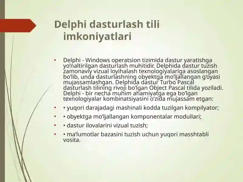 Delphi dasturlash tili tarixi 4