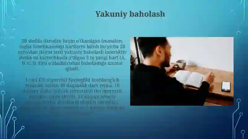 Savod orgatishning asosiy davri yangi harf organiladigan oqish dars ishlanmasi 4