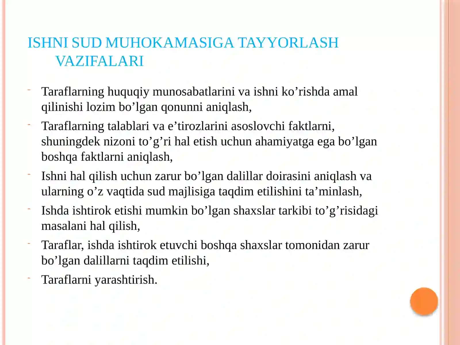 FUQAROLIK ISHLARINI SUDDA KO’RISHGA TAYYORLASH 4