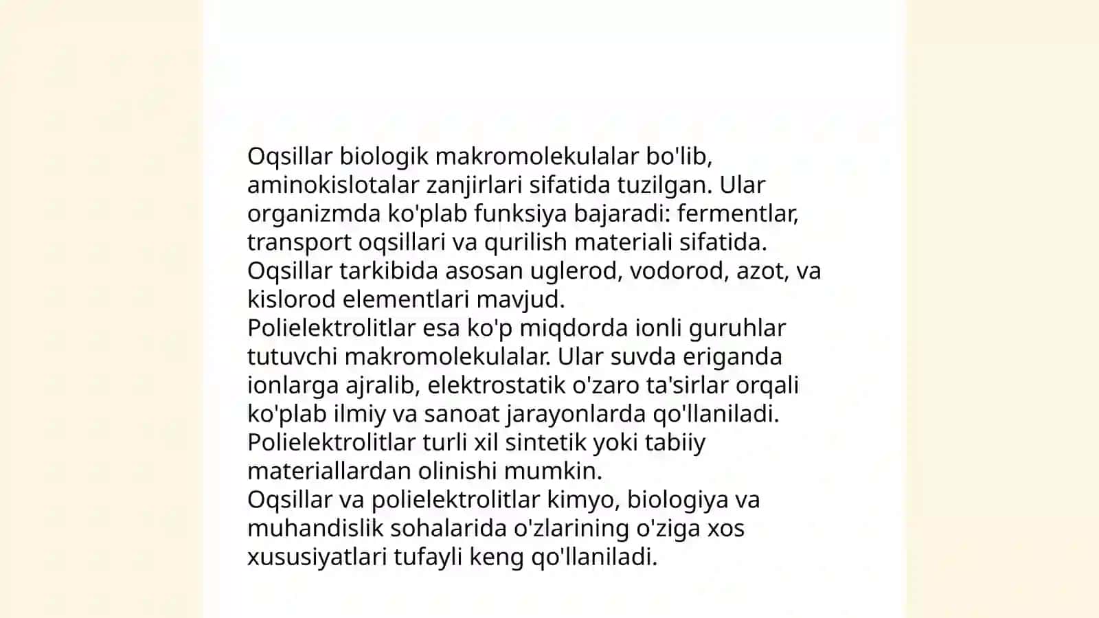 Polielektrolit xossaga ega oqsillar 4