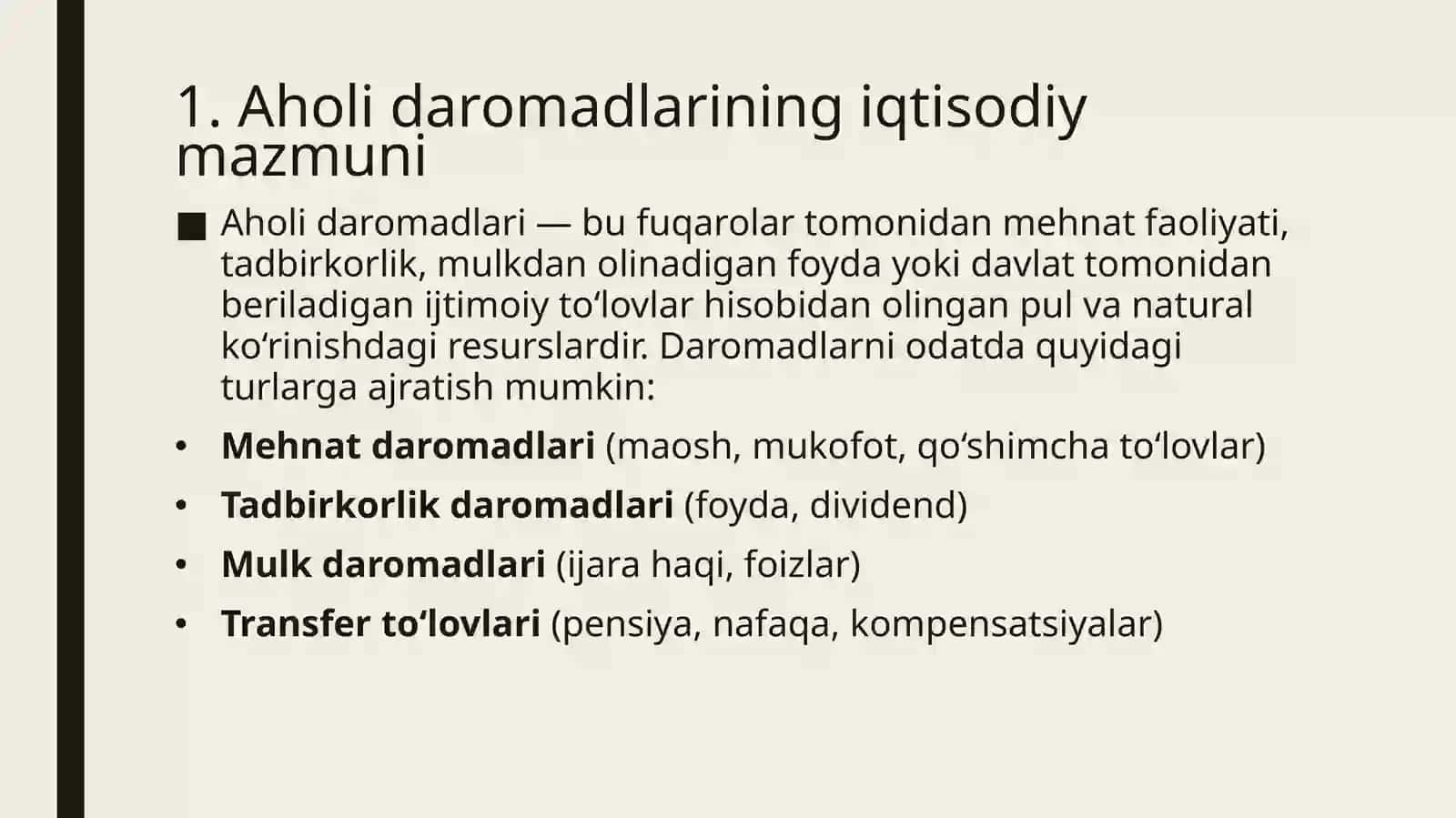 Aholidaromadlarivaiste'molxarajatlario'rtasidagibog'liqlik 4