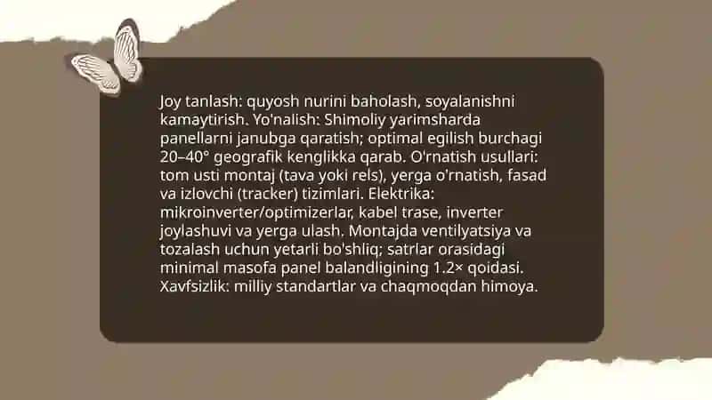 Smart quyosh panellari va ular bilan ishlash 4