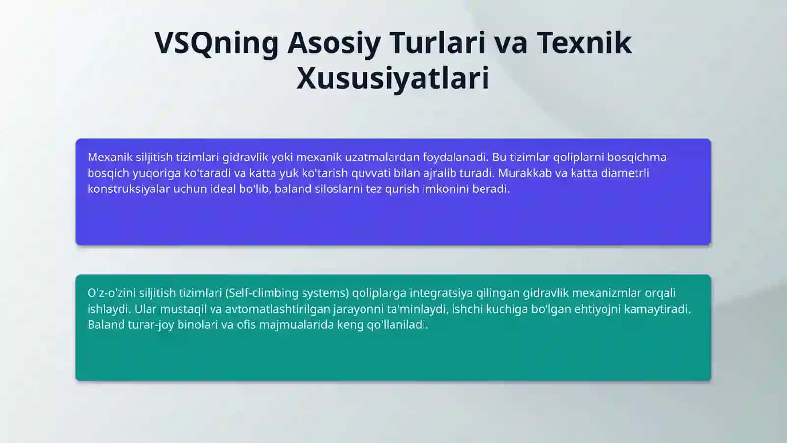 Binolarni vertikal siljiydigan qoliplarda barpo etish 4