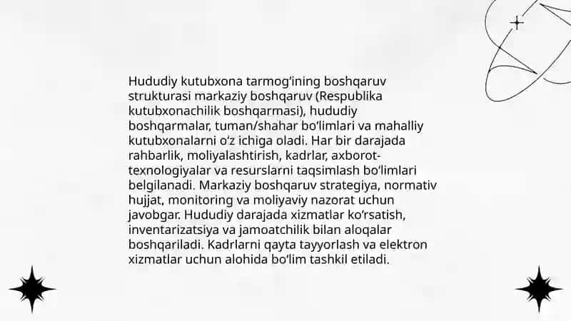 Kutubxona xizmatini koʻrsatishni tashkil etish 4