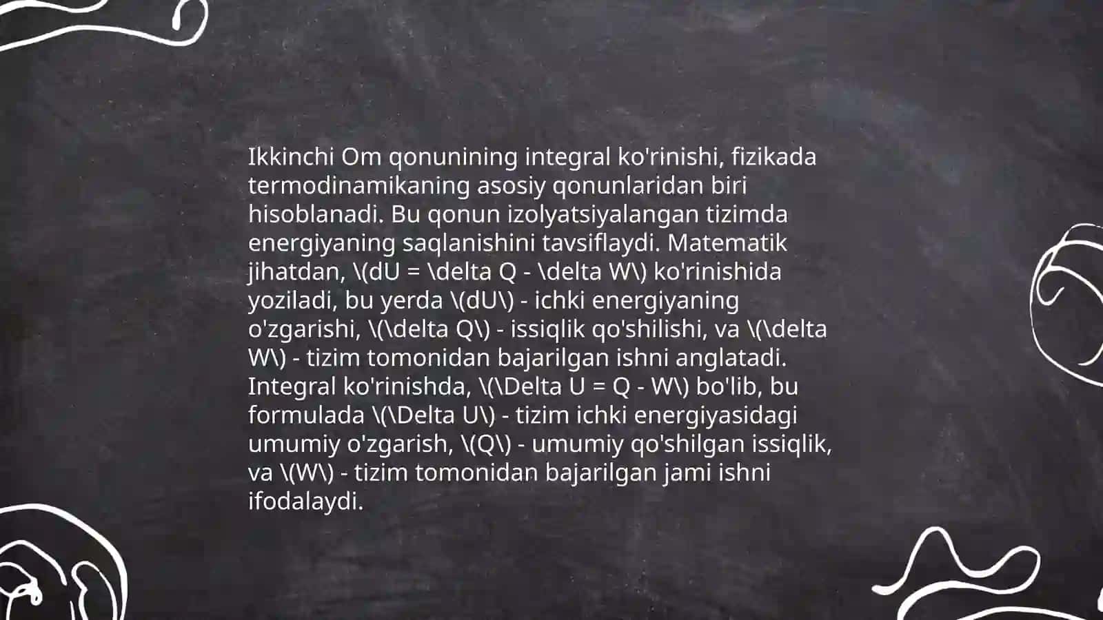 Om va Joul-Lens qonunlarining differensial va integral ko‘rinishlari 4