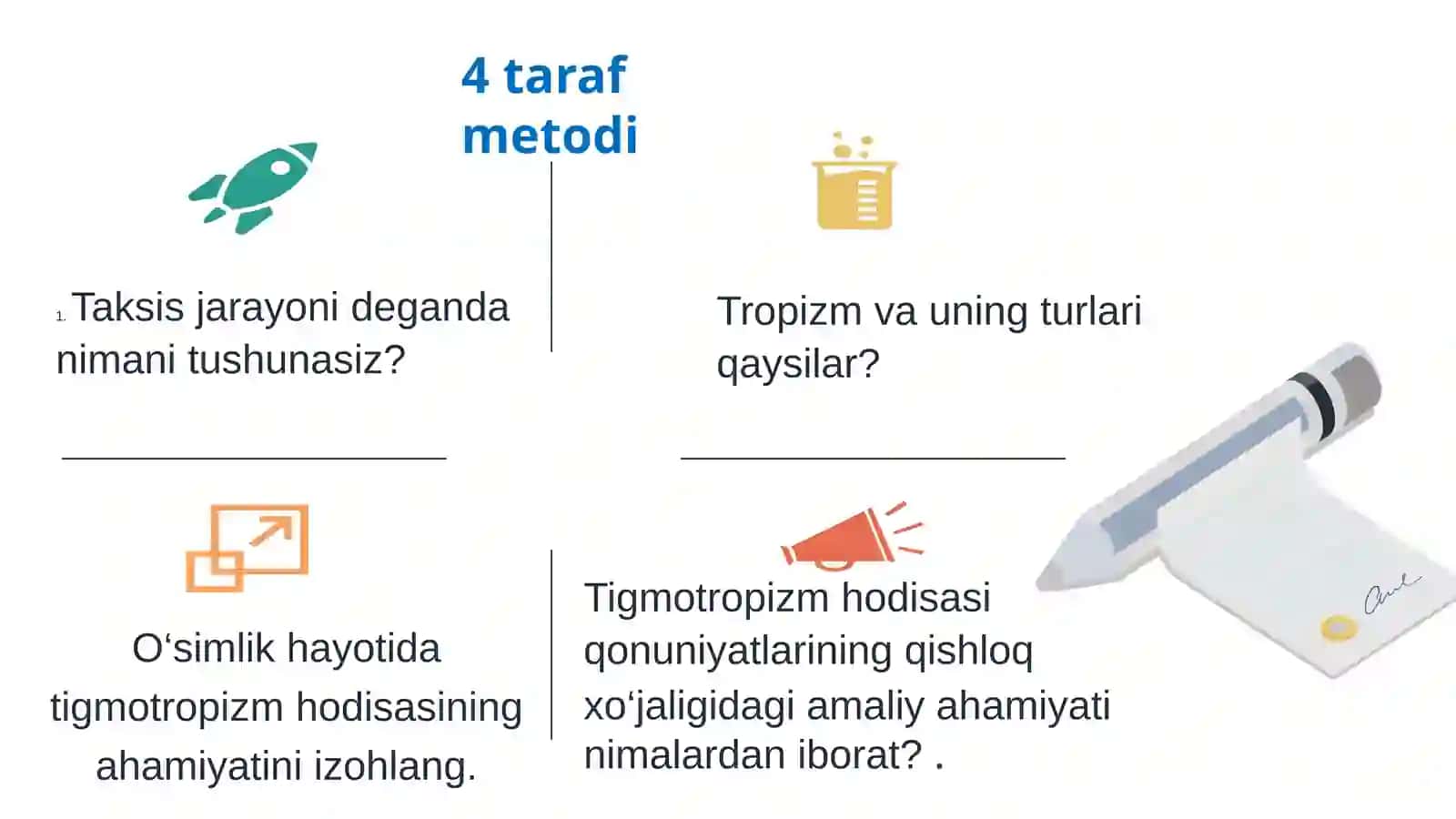 Umurtqasizlarning harakatlanish organlari. 4