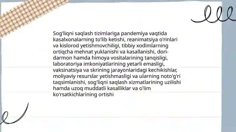 Pandemiya XXI asrning global muammosi va uning oqibatlari 4