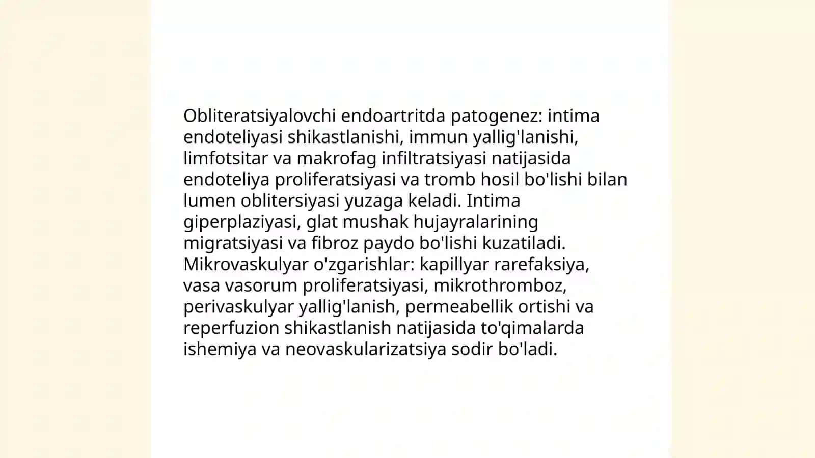 Qon tomir sistemasi kasalliklari obliteratsiyalovchi endoartrit 4