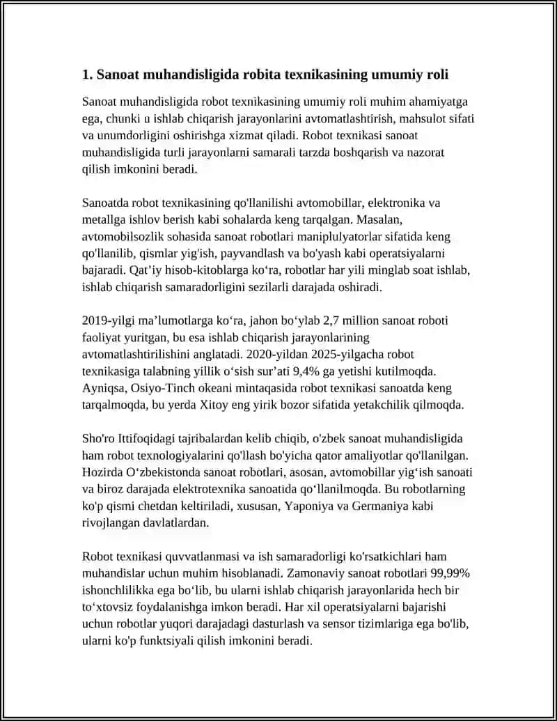 SANOAT MUHANDISLIGI DA ROBITA TEXNIKANI ORNI 4