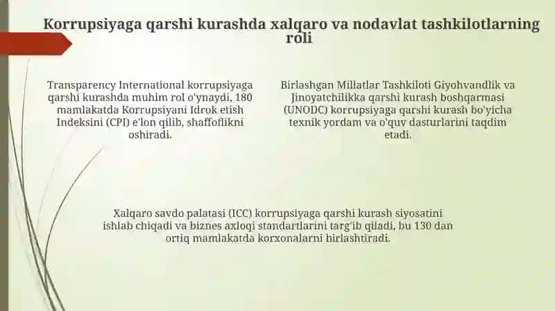 Korrupsiyaga qarshi kurash bo'yicha xalqaro huquqiy asoslar: Tarixiy rivojlanish va asosiy konventsiyalar 4
