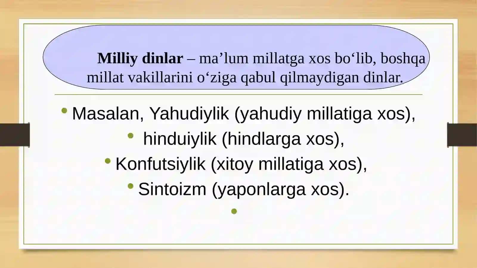 Milliy dinlar 4