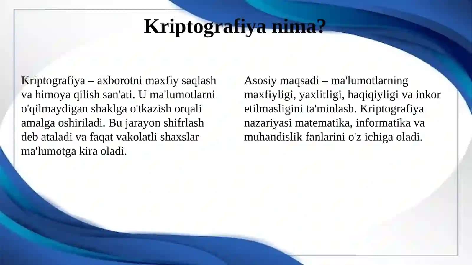 Axborotni himoyalashning riptografik usuli 4