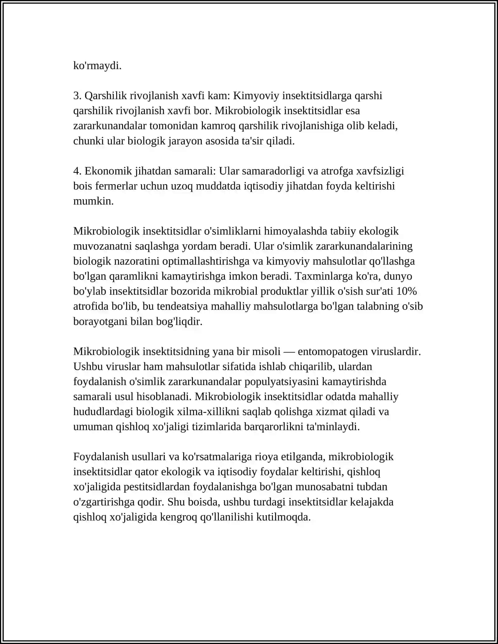 MIKROORGANIZMLARNING QISHLOQ XOʻJALIGI VA OʻSIMLIKLARNI HIMOYALASHDA AHAMIYATI 4