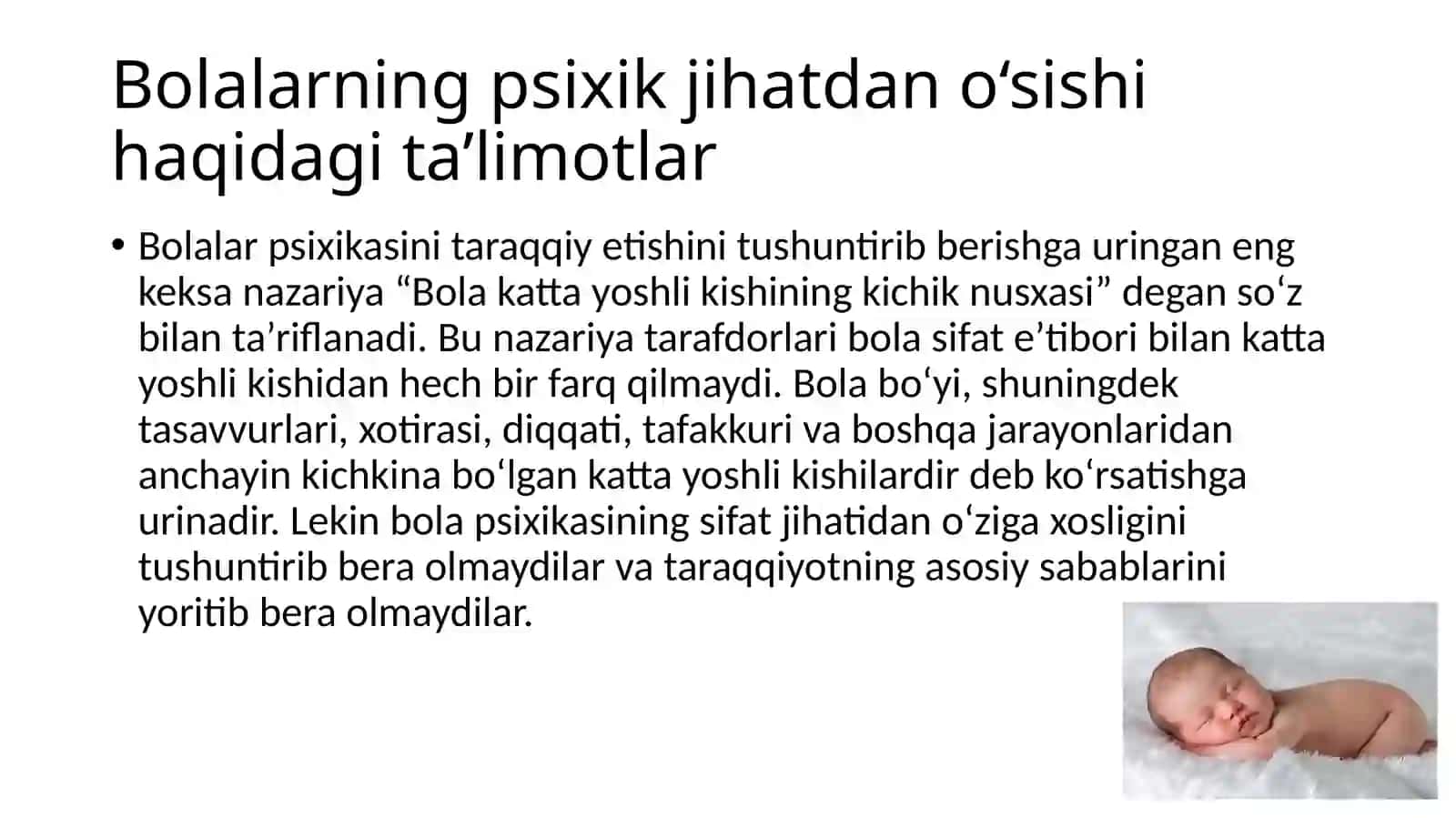 Psixik rivojlanishning asosiy bosqichlari (chaqaloqlik) 4