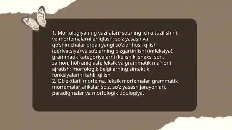 Grammatika til strukturasini oʻrganuvchi soha sifatida. Morfologiya va sintaksis 4