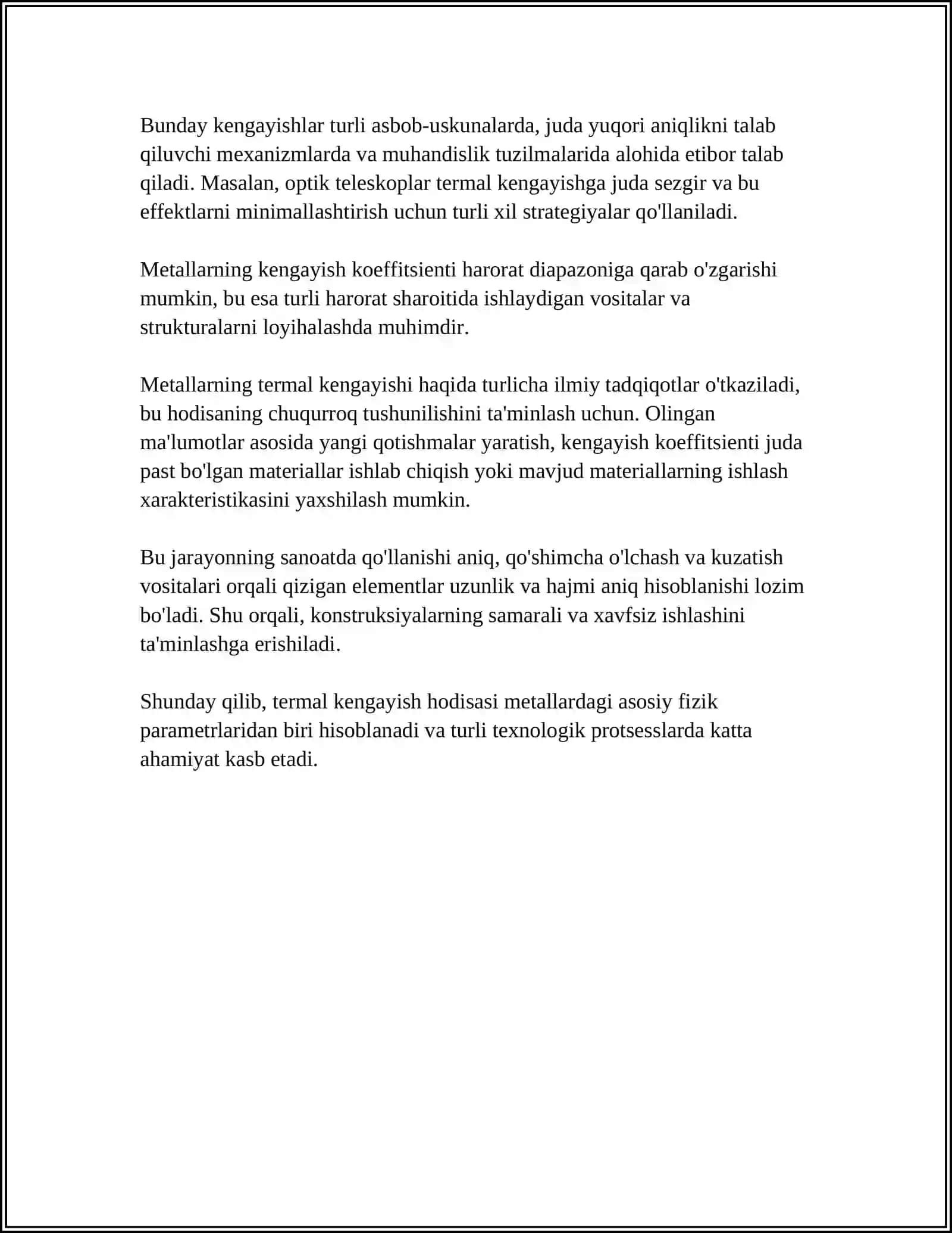 METALLARNI HARORATGA BOGʻLIQ OʻZGARISHI 4
