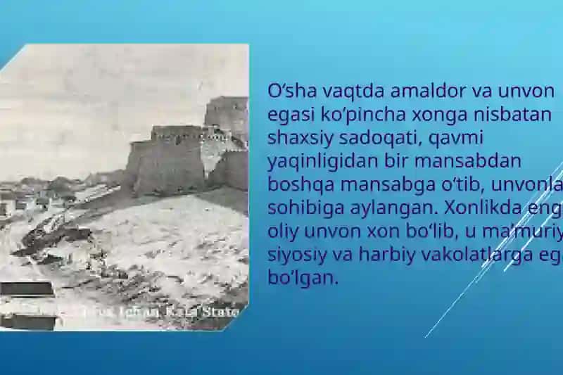 Xiva xonligidagi oliy darajadagi saroy unvon va mansablari 4