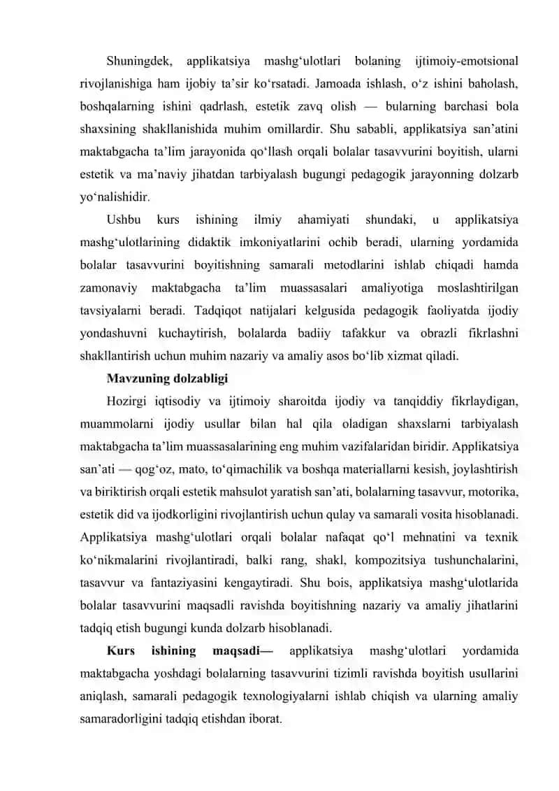 Applikatsiya mashgʻulotlarida bolalar tasavvurini boyitish 4