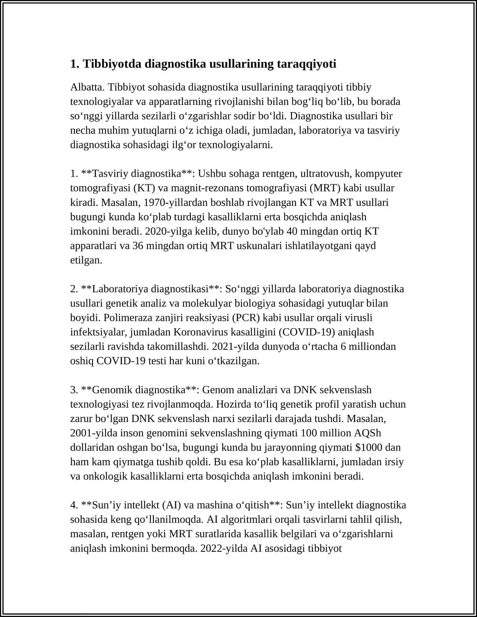TIBBIYOT, BIOLOGIYA VA FARMATSIYANING AMALIY MASALALARINI OCHIB BERISH 4