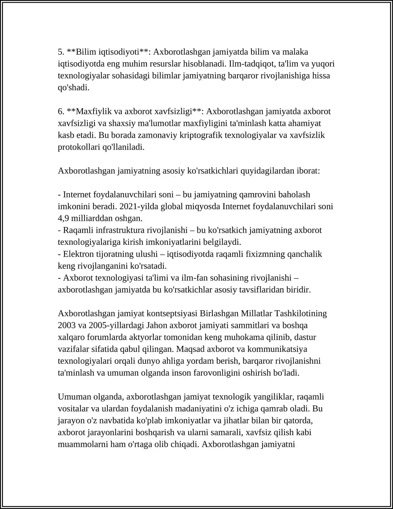 AXBOROTLASHGAN JAMIYAT VA UNING ISTIQBOLLARI 4