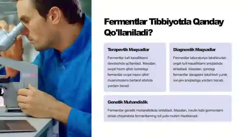 Tibbiyotda fermentlarning qo’llanilishi 4