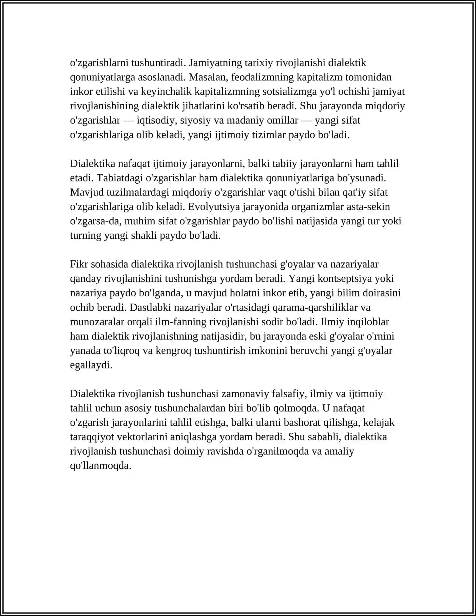 DIALEKTIKA RIVOJLANISH TA'LIMOTI 4