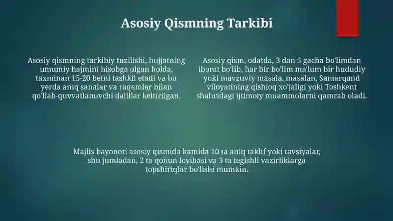 Majlis Bayonoti Tarkibiy Qismlari 4