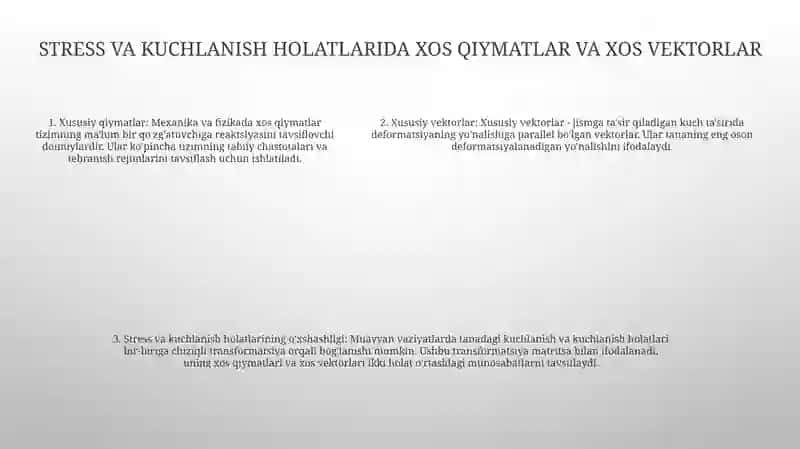Bosh Deformatsiyalar Nuqtadagi Kuchlanganlik Va Deformatsiyalangan Holatlarning OʻHshashligi 4