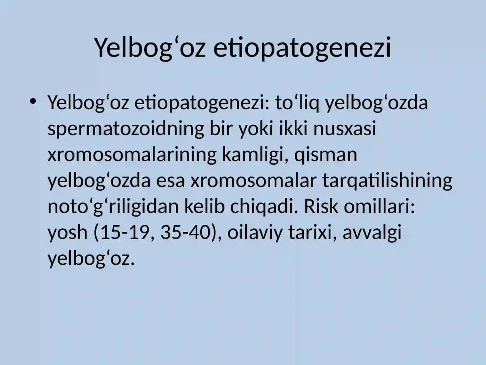 Trofoblatik kasalliklar. Yelbogoz, xorinoepitelinoma, Etiopatogenez, klinikasi tashxislash tekshirish usullari 4