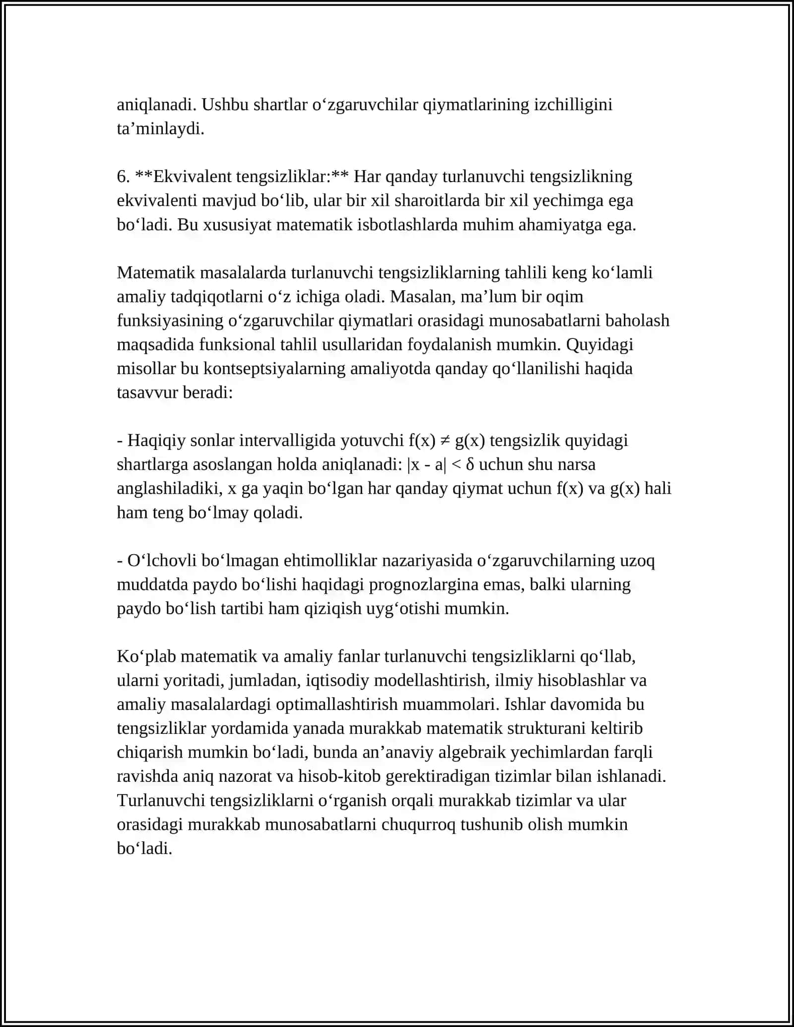 IKKI O‘ZGARUVCHILI TENGSIZLIKLARNING KINYUKSIYASI,DIZYUNKSIYASI.ULARNING GRAFIK USULDA YECHISH 4