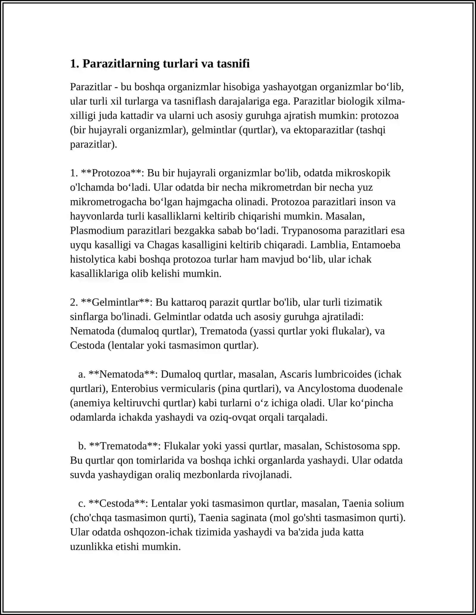 Parazitlarning turlari va tasnifi 4