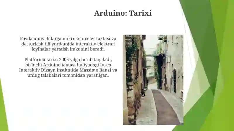 Arduino platformasi haqida maʼlumot, tarixi va uni imkoniyatlarini oʻrganish 4