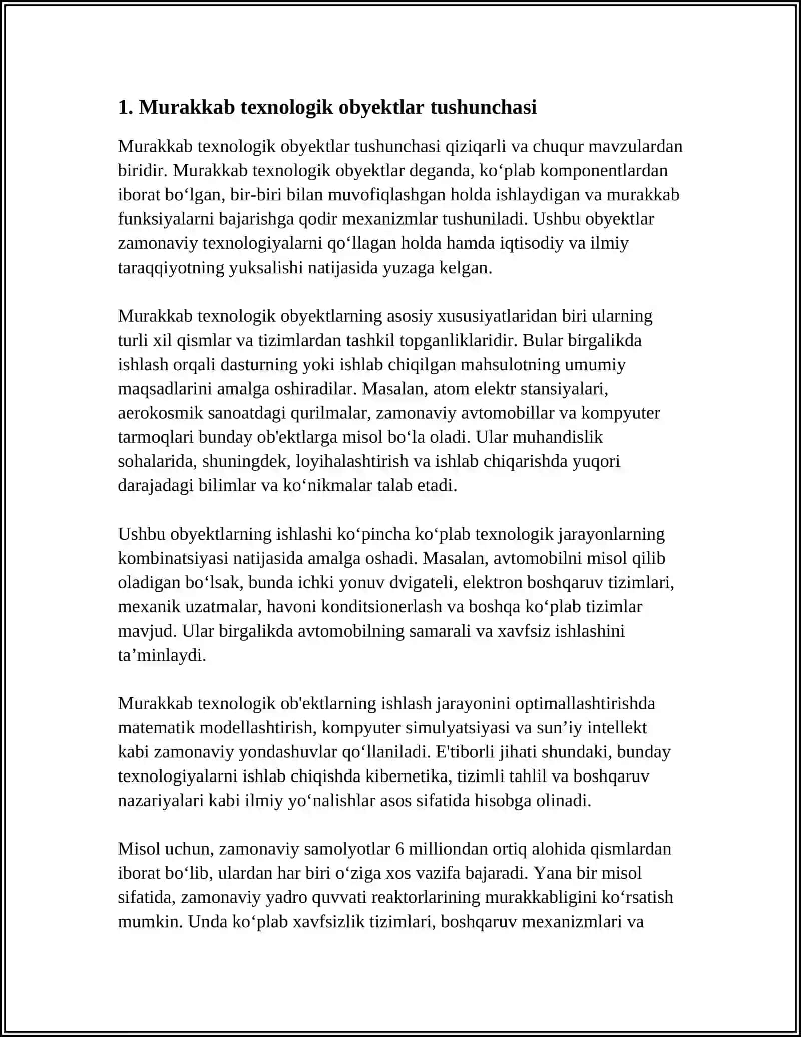 Murakkab Texnologik Obyektlarni Imitatsion Modellarini Qurish 4