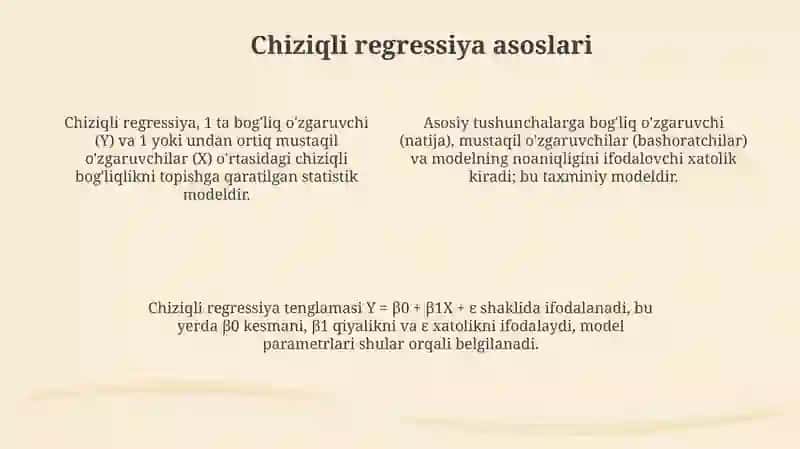 Chiziqli regressiya modelining umumiy ko'rinishi 4