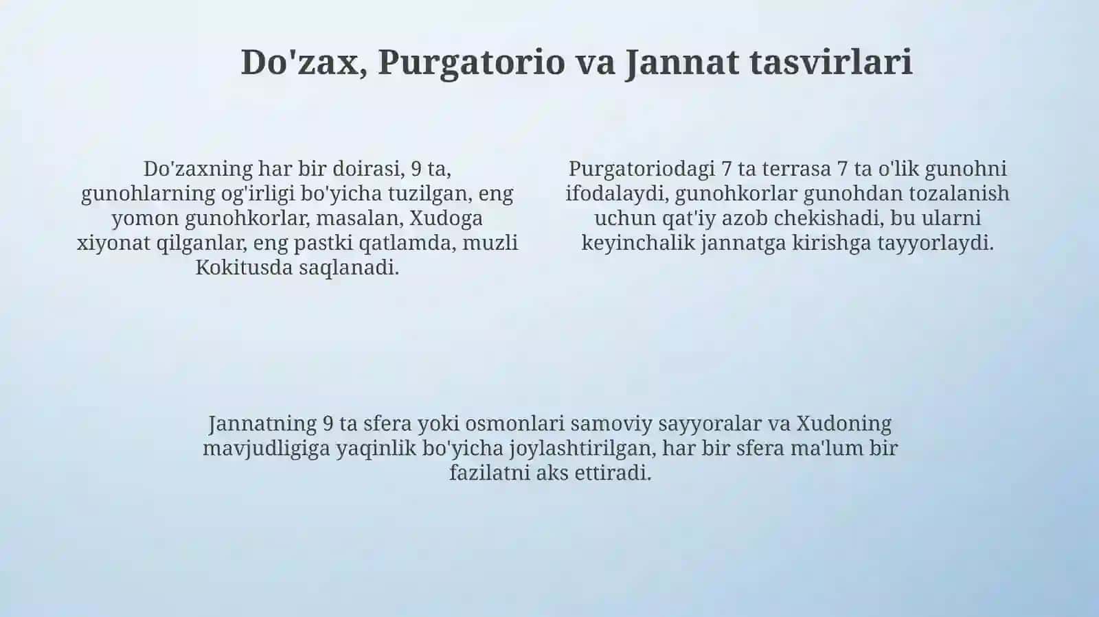 Dantening "Ilohiy komediya" asarining strukturasida obrazlar tizimi 4