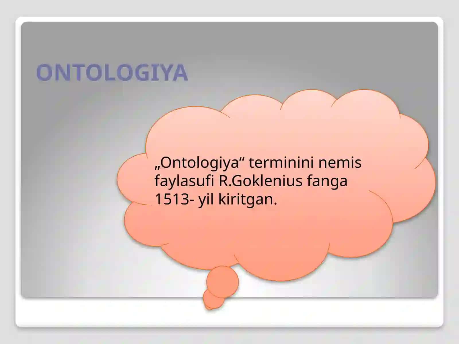 BORLIQ FALSAFASI (Ontologiya) 4