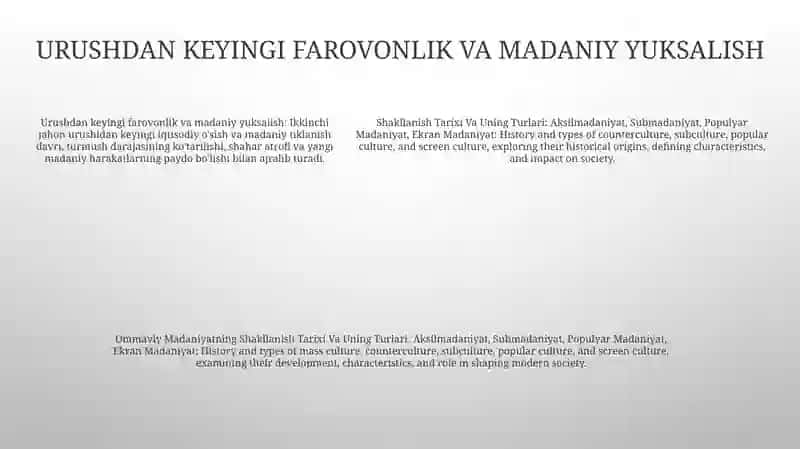 Ommaviy Madaniyatning Shakllanish Tarixi Va Uning Turlari 4
