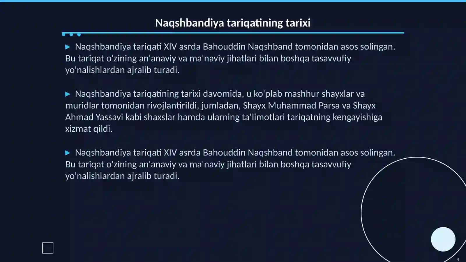 Bahouddin Naqshband va 'Naqshbandiya' tariqatining ma'naviy merosi 4
