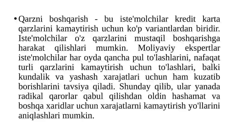 Qarzni boshqarish va shaxsiy moliyani mustahkamlash 4