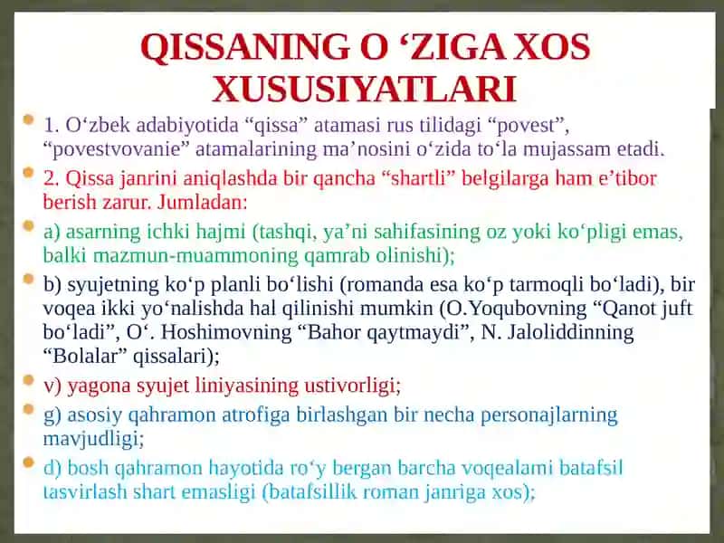 Hozirgi o‘zbek qissachiligi 4